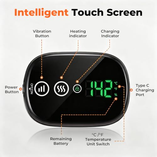 Cordless Heated Knee Massager 3-in-1 Wrap - Black & Gray, 2 Pieces