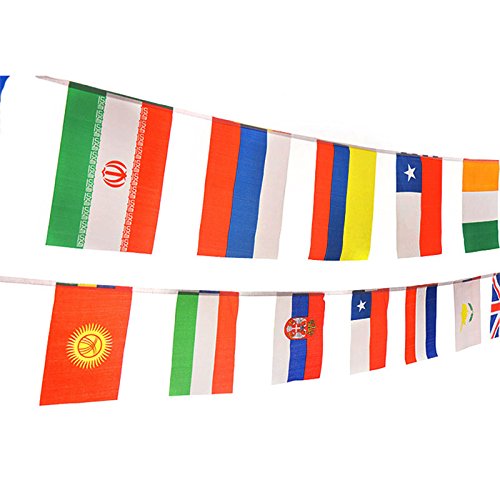 41 ft 50 Countries World Flags Pennant Banner - 8.2 x 5.5 in Polyester for Bar, Party, Event - Variation: 41ft-50 Countries World Flags