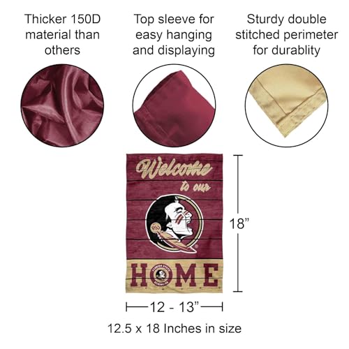 Florida State FSU Noles Double Sided Garden Yard Flag - Welcome Home Banner