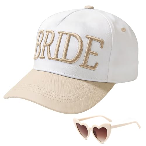 Beige Bride Trucker Hat - Bridal Headwear for Bachelorette & Wedding - One Size
