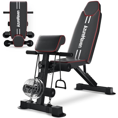 Black Adjustable Foldable Weight Bench for Full Body Home Gym - 660LBS Capacity