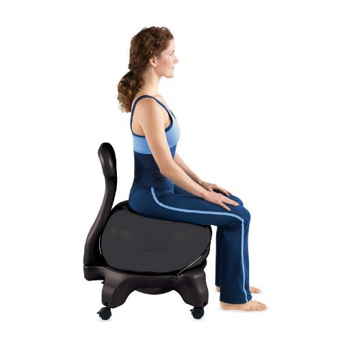 Gaiam Classic Balance Ball Chair - Black Ergonomic Active Seating