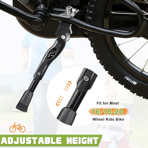 Kids Bike Kickstand for 16-20 Inch Wheels Adjustable Center Mount Black