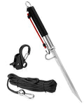 Venussar 32 Inch Sand Spike Boat Anchor Pole with Stainless Steel Hook & 50ft Line for Shallow Water Beaches