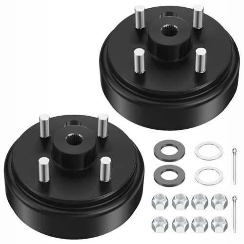 Drive-Up Golf Cart Brake Drum Hub Assembly for EZGO TXT Electric 1982+ - 2 Pack, Includes Variation