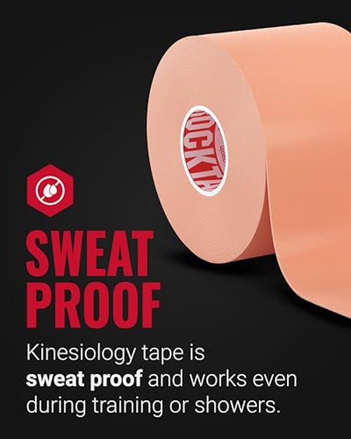 RockTape RX Sensitive-Skin 2-Inch Kinesiology Tape, 16.4-Foot Continuous Roll, Beige