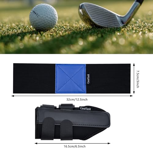 2-Pack Golf Grip Trainer Set with Wrist Support Arm Strap | Training Aids for Consistent Swing