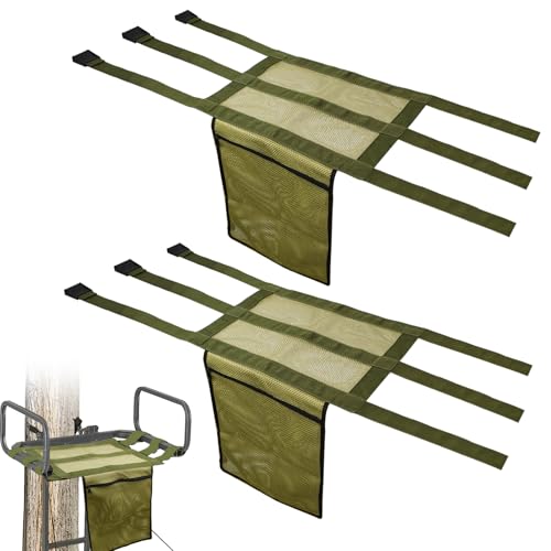 Tree Stand Seat Replacement Mesh with Pocket - 16x12 Inch, Green, 2 Pack
