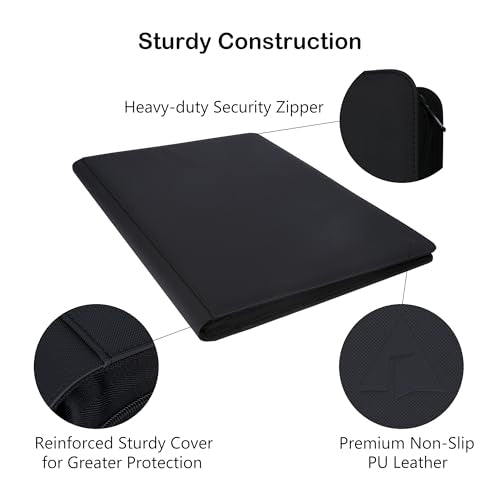 Rayvol Black 2300-Pocket Ringless Trading Card Binder for TCG & Sports Cards