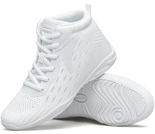 Girls White High Top Cheerleading Shoes - 7 / White 303