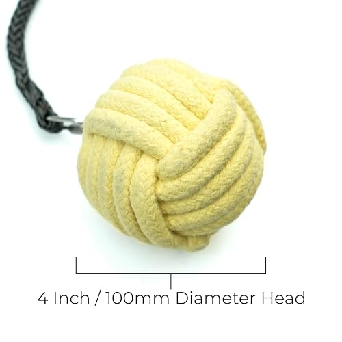 Fire Poi Set with Monkey Fist Kevlar Wicks & 10ft Tether - Flow Arts Prop with 4 Inch Rope Dart Variation