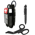 Heavy Duty Laser Cut Molle Tourniquet Holder with Shears & Pen Pouch - Black
