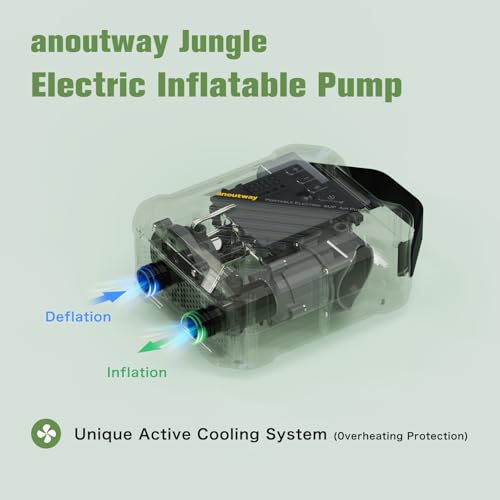 Anoutway Green Electric Paddle Board Pump High Pressure Auto-Off Rechargeable