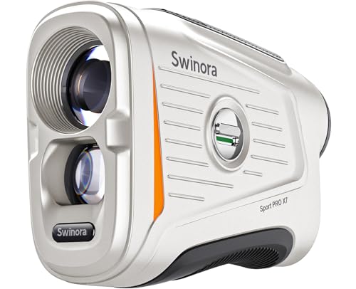 Magnetic Golf Rangefinder with Slope – 7X Magnification, 1300Y Range, Grey