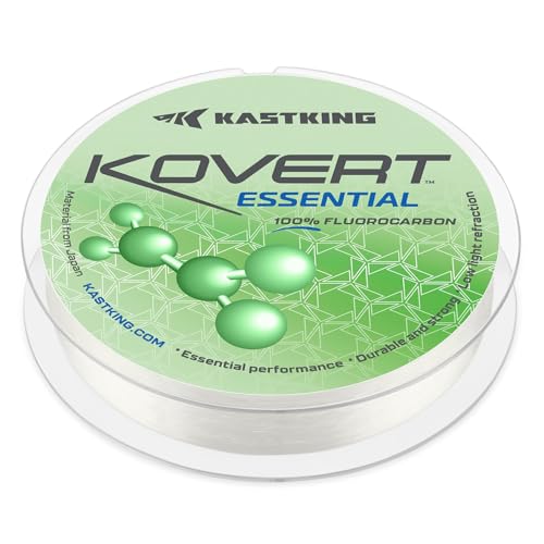 KastKing Kovert Essential Fluorocarbon Fishing Line - 15LB, 200Yds, Clear