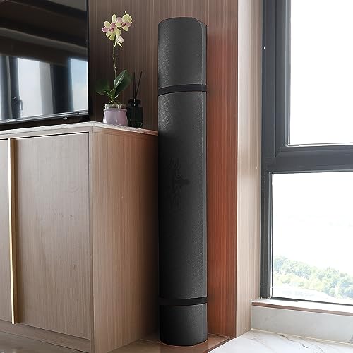 Large Black TPE Yoga Mat 6x4 Feet Extra Thick Non-Slip for Yoga Pilates Home Gym