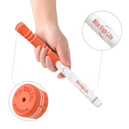 Jumbo Golf Grip - All-Weather Soft Rubber, 0.60" Core, Orange, 13 Pack