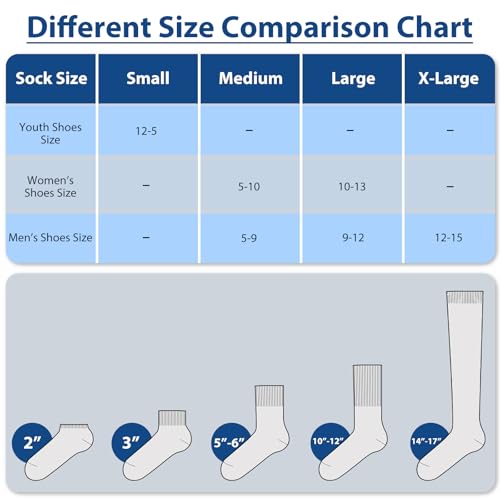White Over Knee Baseball & Soccer Socks for Boys and Men - Large
