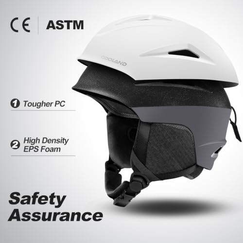 Odoland Ski Helmet & Goggles Set Arctic White L (60-61cm) – Snow Sports Safety Gear for Adults & Youth