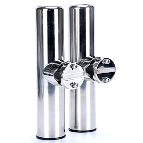Amarine Made 4-Pack Boat Fishing Rod Holders Stainless Steel Adjustable Mounts