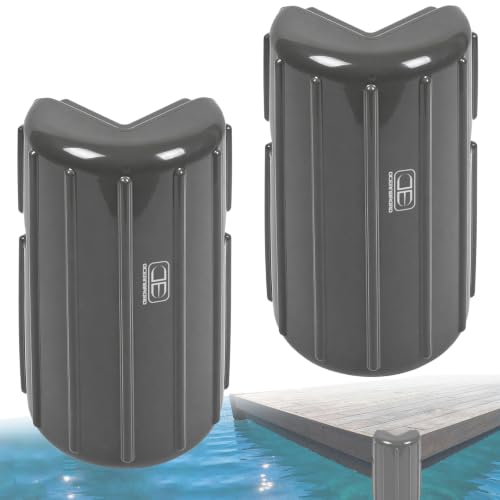 Dock Corner Bumpers for Boats - Gray 2 Pack - Marine-Grade Dock Protection