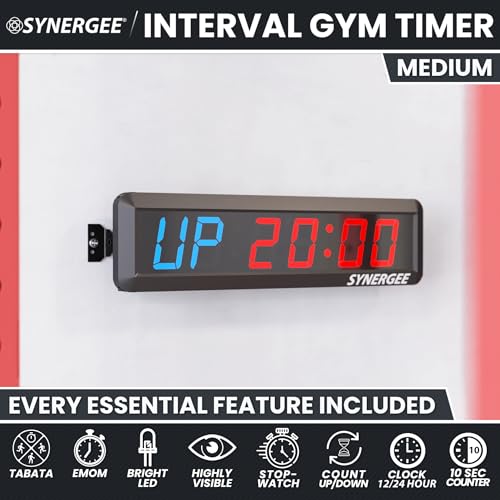 Synergee 16.5-Inch Programmable Wall Timer - Interval & Workout Clock