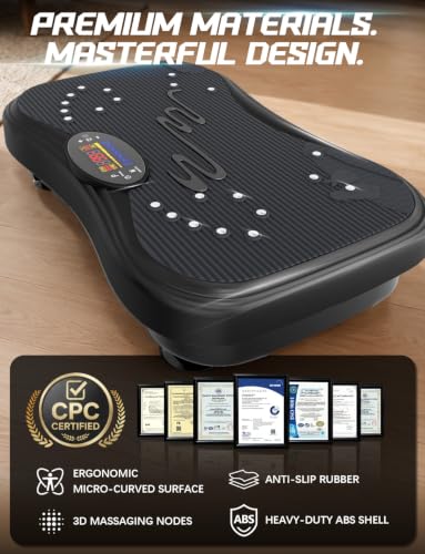 UCIN Black 480 lbs Vibration Plate Exercise Machine with Color Screen & Bluetooth, 99 Speeds