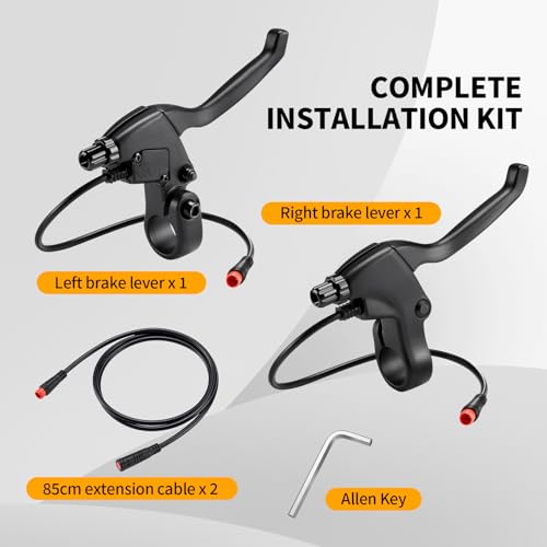 Zeekpowa Ebike Brake Levers 2 Pin Connector 2 Wires with Extension Cable - Left & Right