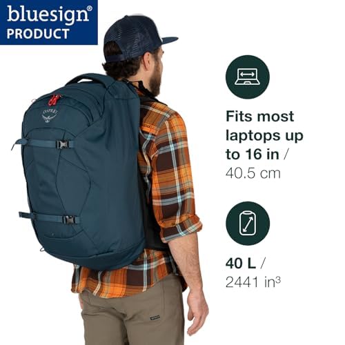 Travel Backpack 40L Men's Lightweight Durable Carry-On Bag - Black