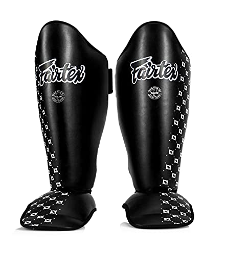 Fairtex SP5 Muay Thai Shin Guards Black Medium - Lightweight, Durable, Extended Protection