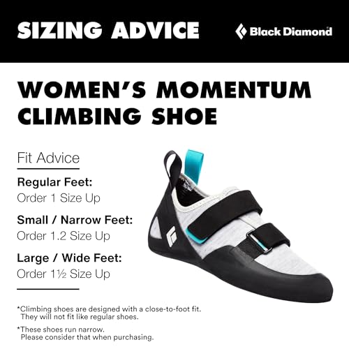 Black Diamond Women's Momentum Climbing Shoes 7.5 Narrow All-Black Alloy