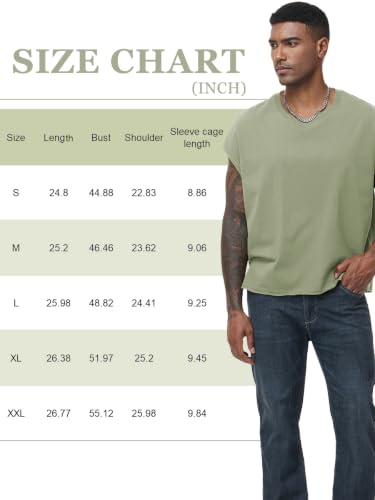Men's Cropped Sleeveless Shirt - Streetwear Crop Vest Top Large White