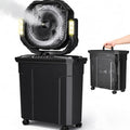 Ausic 5 Gallon Portable Misting Fan Black with Caster, 12-Inch Oscillating Outdoor Fan with Remote & LED Light