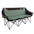 Heavy Duty 3-Person Camping Chair - Black Triple Seat Folding Couch for Adults & Family - 900lb Load Capacity