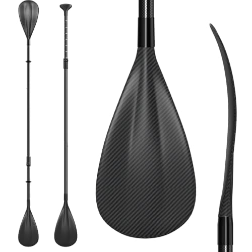 Awstrokine Carbon Fiber Kayak & SUP Paddle - Black, Adjustable 67-83"