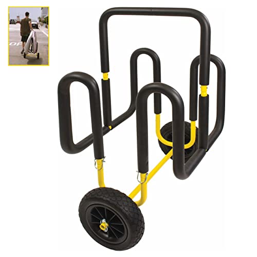 Suspenz Double SUP Transport Cart with Airless Wheels for 2 Paddle Boards, Yellow