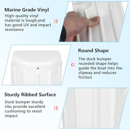 BALAVA 4 Pack White Inflatable Marine Dock Bumpers for Boat Protection