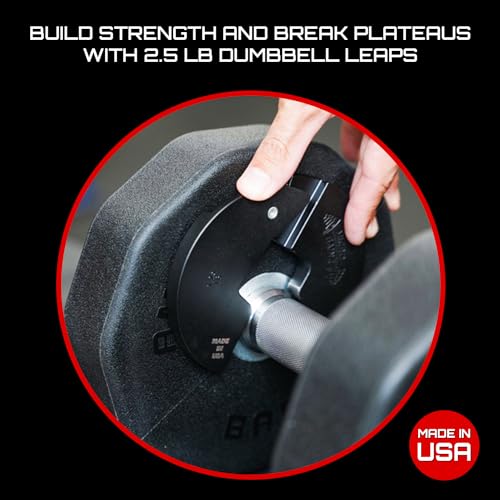Micro Gainz 1.25LB Fractional Dumbbell Weight Plates - Black, 4-Piece Set