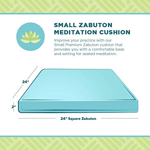 Black 24x24x2 Inch Meditation Zabuton Cushion with Cotton Filling - Ergonomic Support