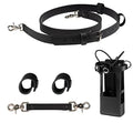 Black Leather Firefighter Radio Strap and Holster Bundle Set - Perfect Fit Shield