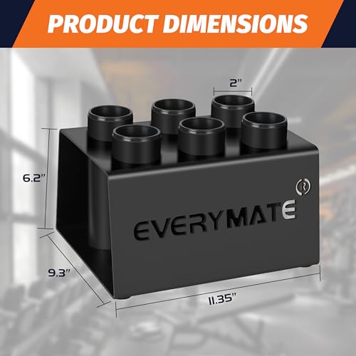 EVERYMATE 6-Barbell Vertical Storage Rack - Heavy-Duty Steel Floor Stand for Olympic & Specialty Bars