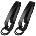 Black Duty Belt Key Holder with 4 Keyrings - Stainless Steel Belt Loop Clip for Law Enforcement