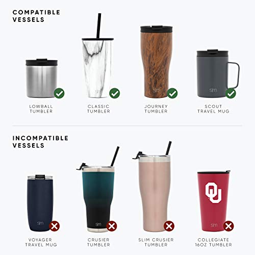 16 Ounce Reusable Insulated Straw Lid for Simple Modern Tumblers - Graphite