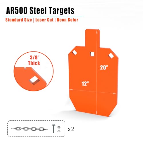 1/2" Thick 12x20 AR500 Steel Targets for Shooting Outdoor