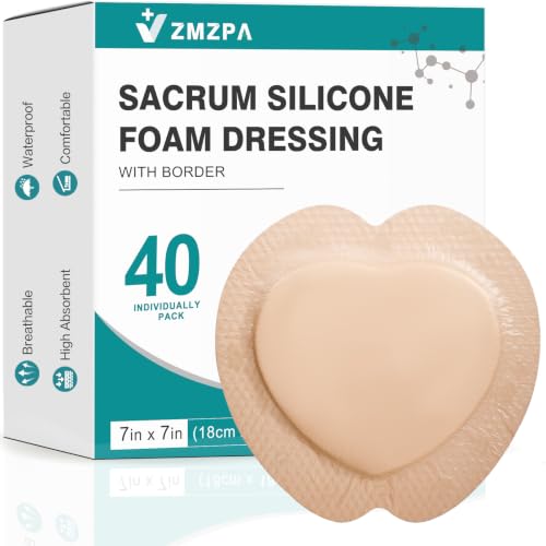 ZMZPA 7x7 Sacral Foam Dressings Pack of 40 - Pressure Sore Wound Care