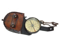 Calvin Handicrafts ® Solid Brass Nautical Dollond London Compass & Chain with Beautiful Leather Cover Handmade Brass Compass Vintage Stylish 2.5'' Brass Compass.