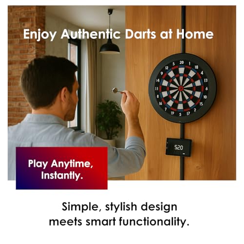 DARTSLIVE Home Electronic Dartboard - Bluetooth, 15.5 Inch Regulation Size, Indoor Soft Tip Darts, Black
