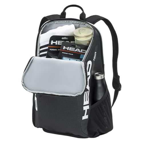 HEAD Tour Tennis Backpack 25L - Black, Racquet & Gear Storage