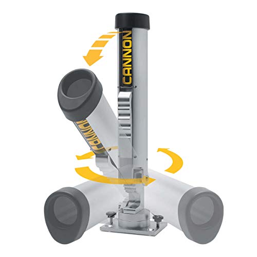 Cannon Dual-Axis Rod Holder with Quick Release & 360° Rotation - Silver, One Size