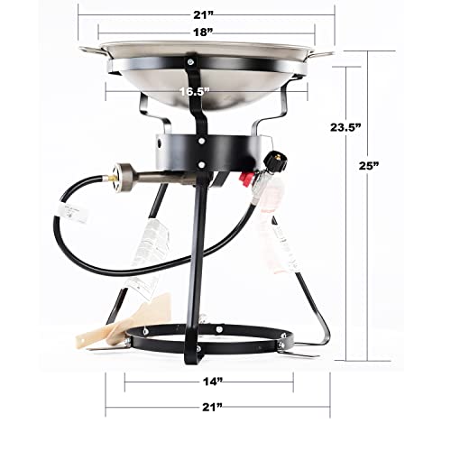 King Kooker 24-Inch Heavy-Duty Portable Propane Cooker with 18-Inch Steel Wok